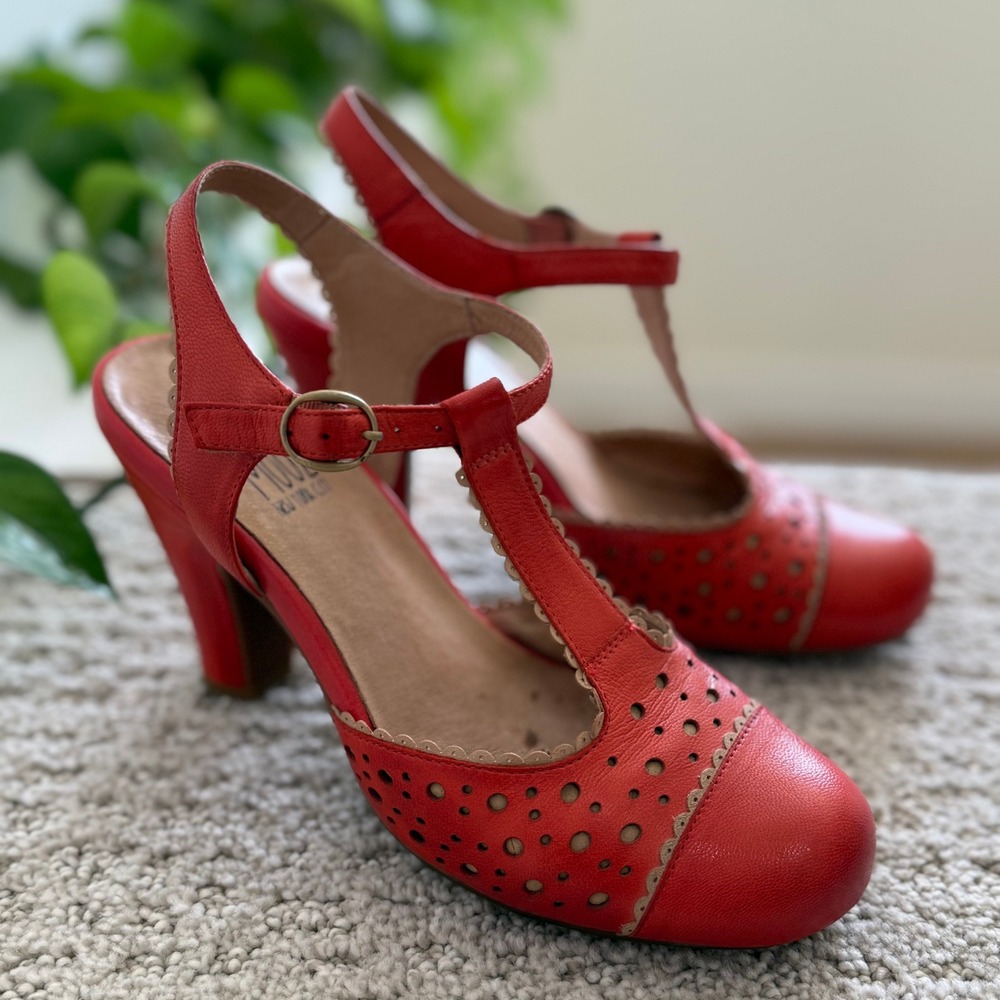 Miz Mooz Scarlet Perforated Heels